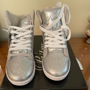 Silver glitter dance sneakers